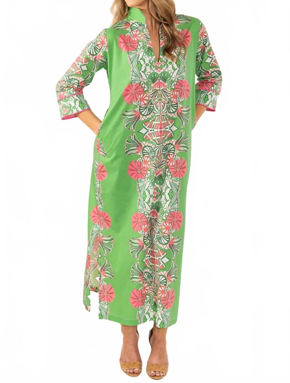 NEW HOUSE OF MBR bouvier maxi dress in jade garden